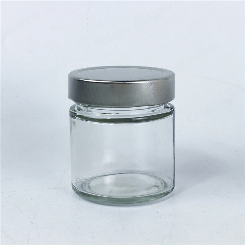 180ml 380ml Food Storage Glass Jar with Tall Cover Metal Lid