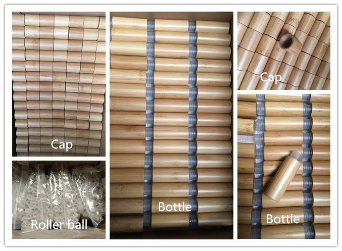 Natural Bamboo Cosmetic Glass 10ml Roll on Wholesale Perfume Bottles