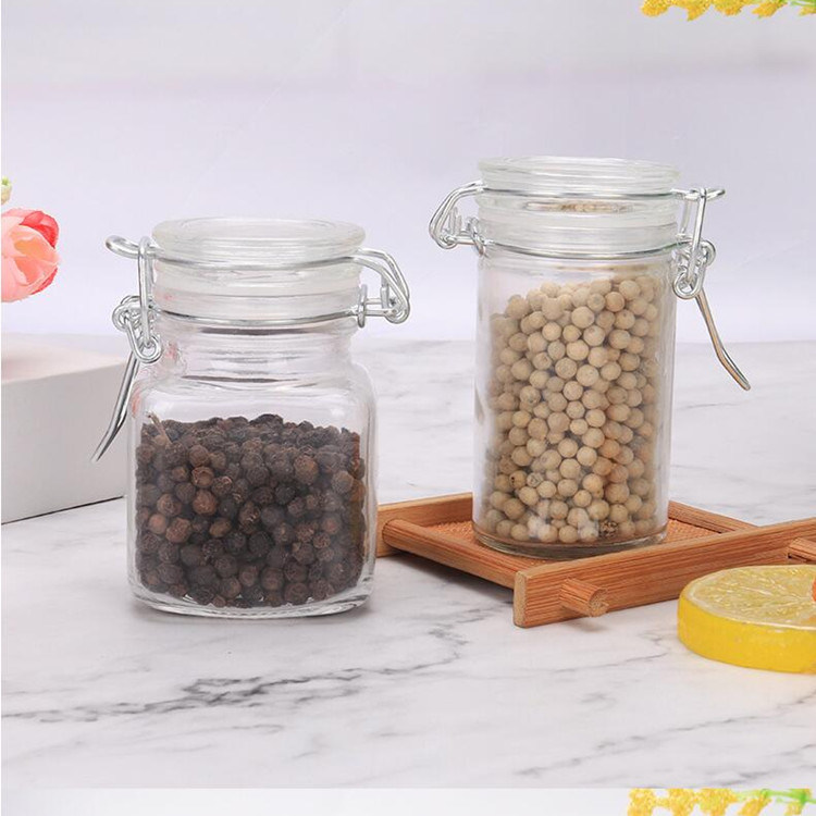 Square Airtight Storage Glass Jar with Lid for Jam