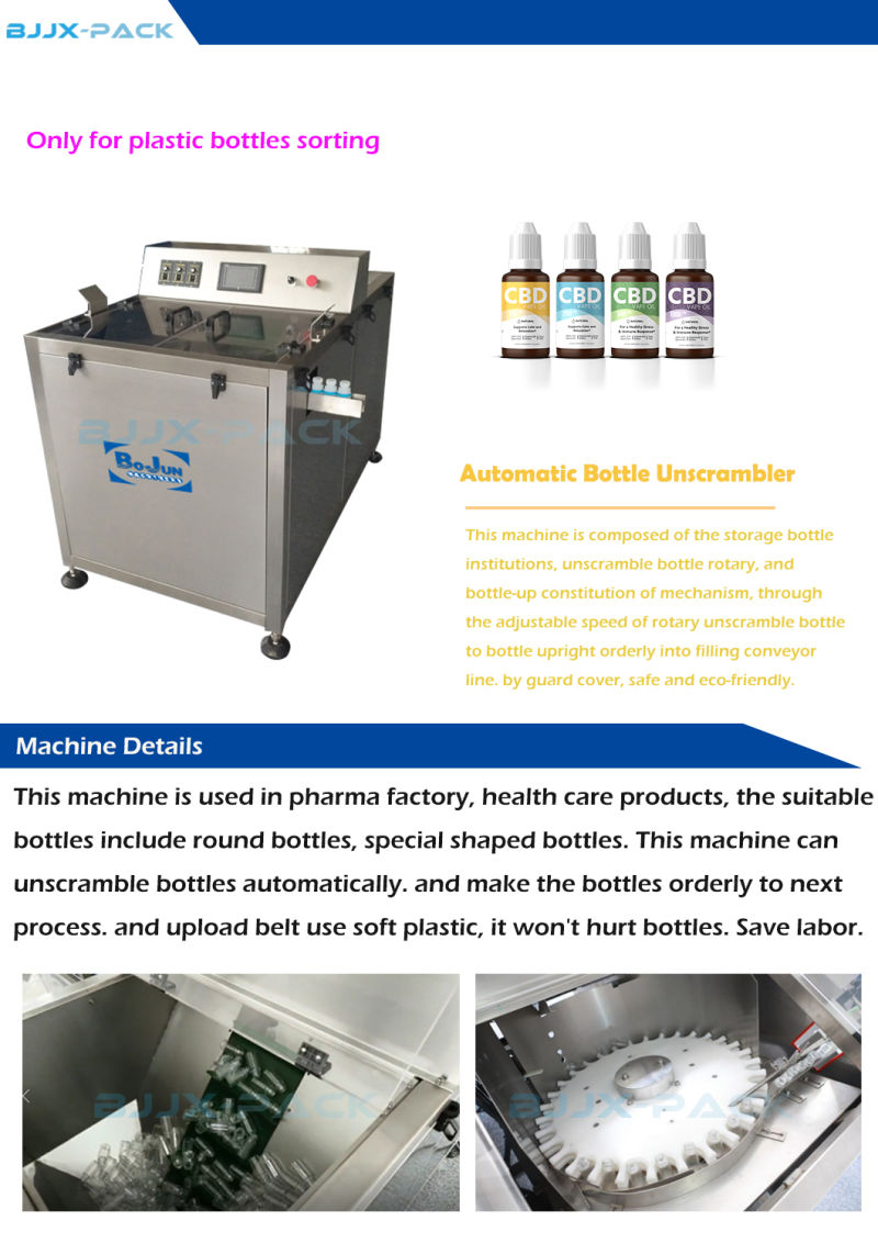 Bottle Unscramblers Machine for Round Plastic Bottle Sorting