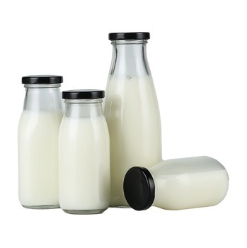 Wholesale 200ml 250ml 500ml Transparent Glass Bottle Beverage Bottle Milk Glass Bottle