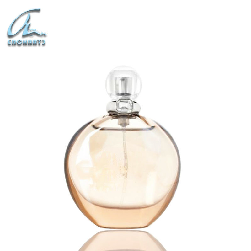 Round Bottles 50ml Empty Glass Perfume Bottles Spray with Clear Metal Lid