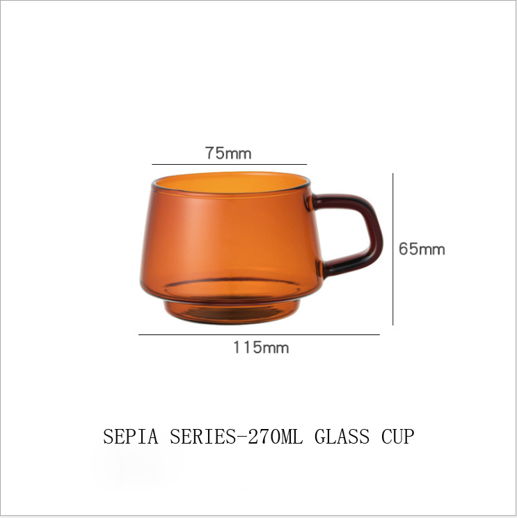 Janpan Kint Sepia Series High Borosilicate Glass Cup for Coffee