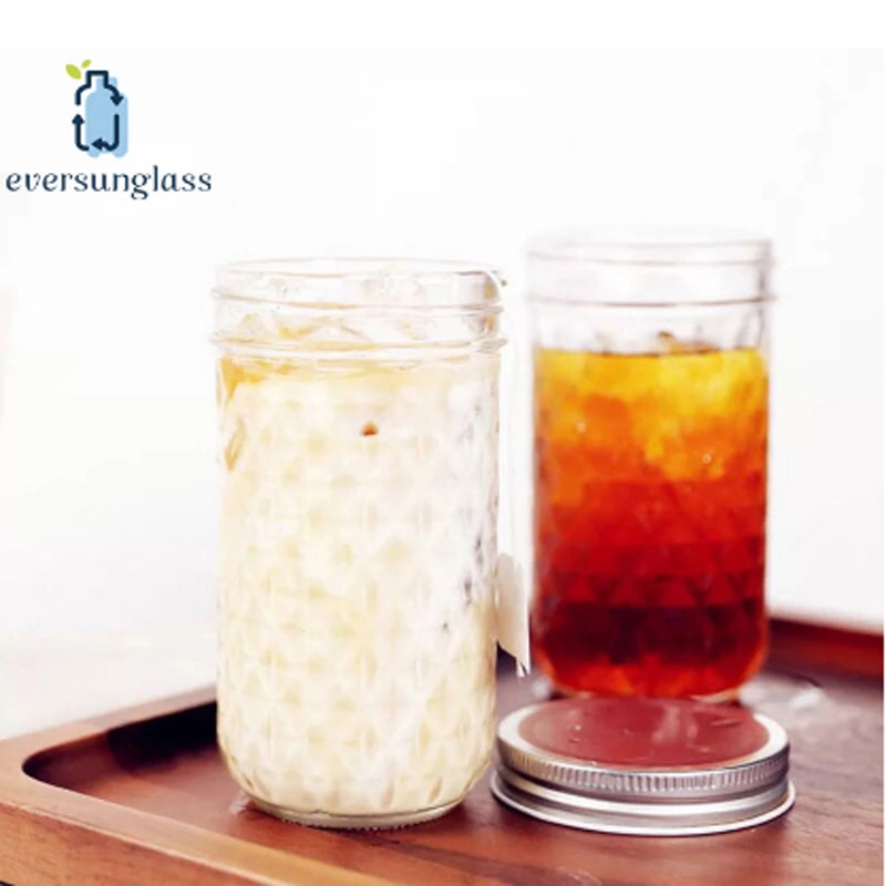 750ml Glass Juice Jar Mason Jar with Seperate Lids and Straw for Juice Beverage