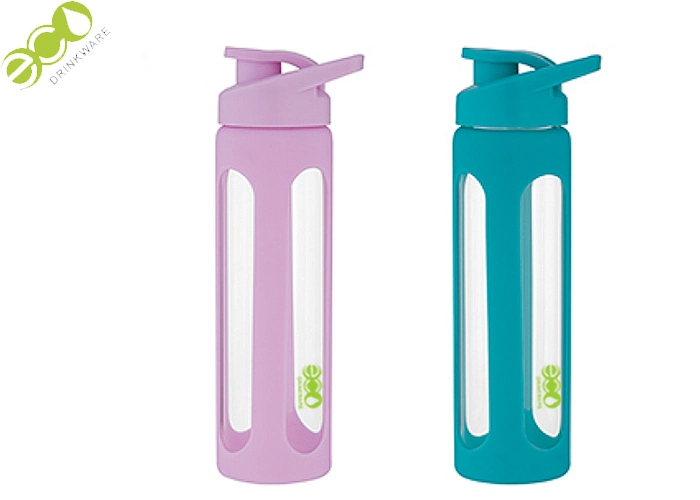 Ga5036 Manufacturer 750ml Customized Drinking Glass BPA Free Water Bottles with Silicone Sleeve and Packaging