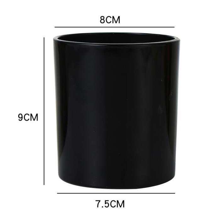 Customized Black Glass Candle Jar with Bamboo Lid for DIY Aromatherapy Candle