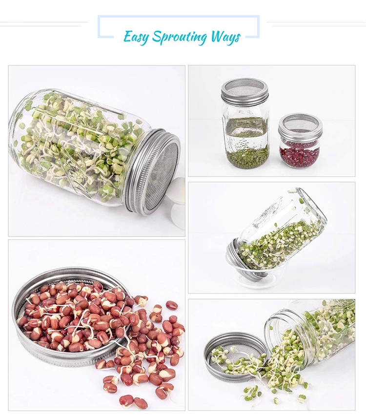 70mm Stainless Steel Sprouting Lid for Regular Mouth Mason Jars