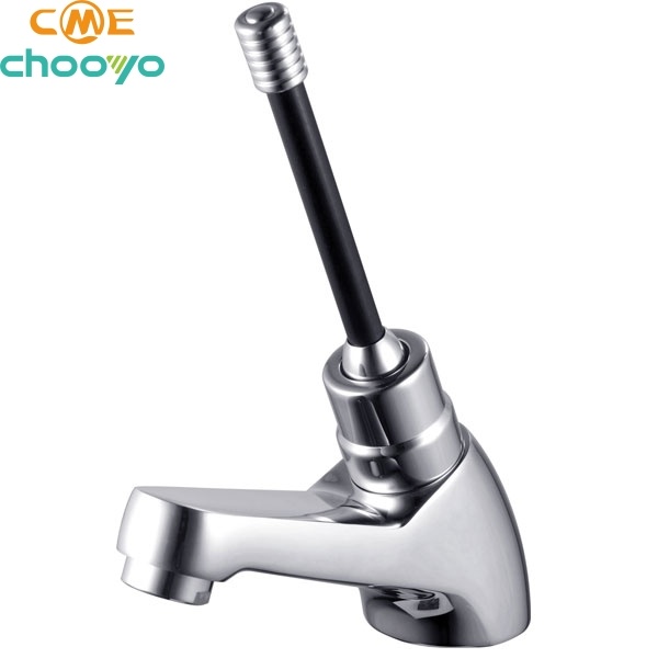 Long Handle Self Closing Faucet, Basin Faucet with Custom Delay Time