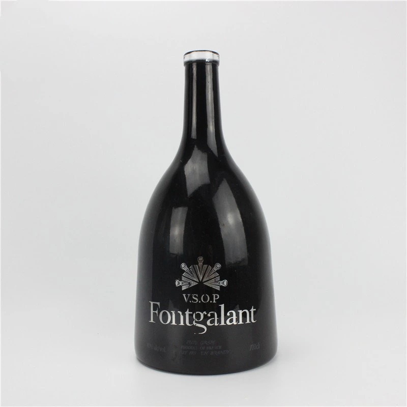 Wholesale Super Flint Empty Black Bottles 1000ml Vodka Glass Bottle Glass Liquor Bottles for Sale