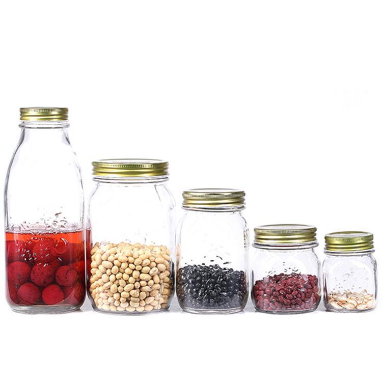 Empty Clear Canning Food Storage Glass Mason Jar for Canning