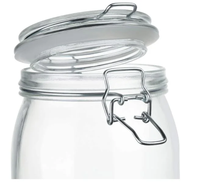 Airtight Glass Jar with Clip Top Lid for Storing Jam