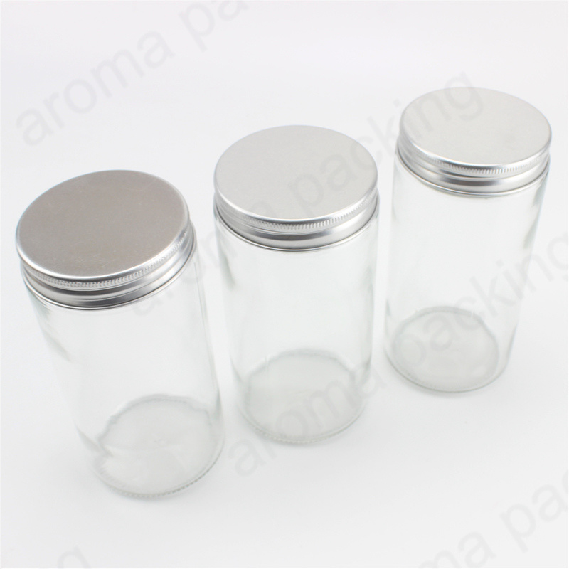 Empty Clear Honey Storage Glass Jars with Metal Lid