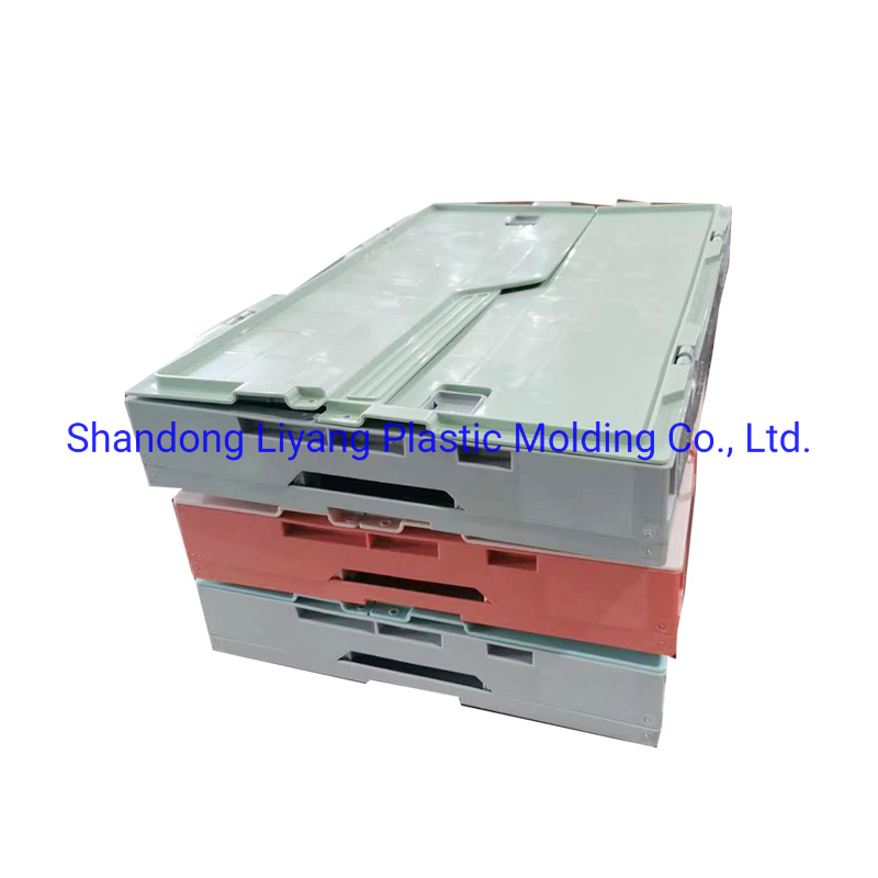 Folding Plastic Crate Collapsible Plastic Box with Cover