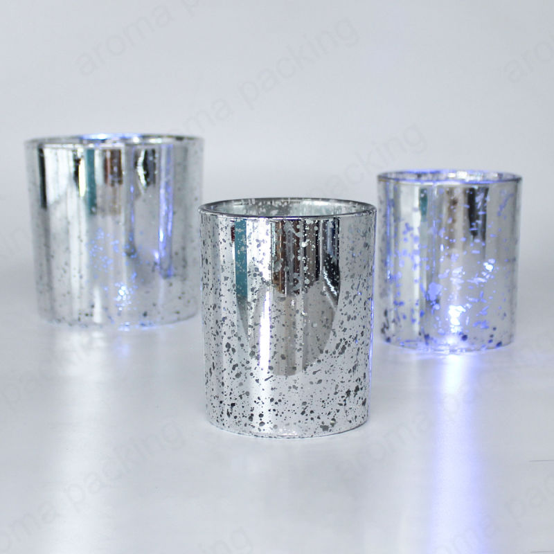 Luxury Sparkling Silver Glass Candle Jars for Candle Making