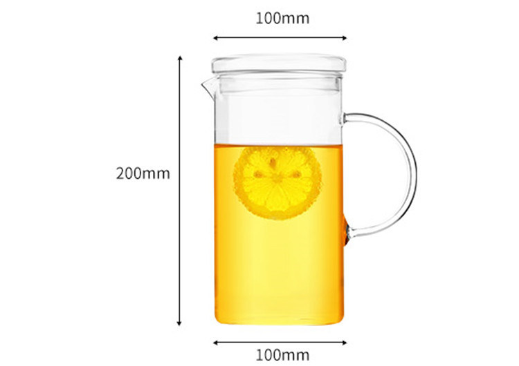 Glassware Hand Blown Water Jug Big Capacity 1200ml Drink Water Pot Glass