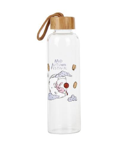 500ml Borosilicate Glass Bottle with Bamboo Lid Water Bottle