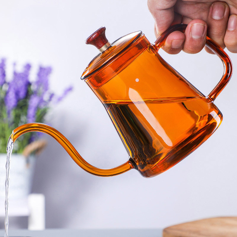 Colorful Glass Coffee Pot Pyrex Glass Gift Coffee Maker High Borosilicate Glass Teapot