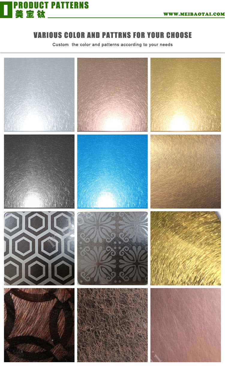 Ss Sheet Foshan Colored Vibration Finish Decorative 304 Stainless Steel Decorative Panels