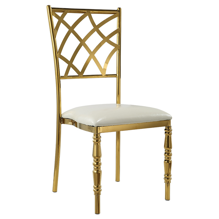 New Design White PU Chairs Stainless Steel Chairs Dinner Chairs