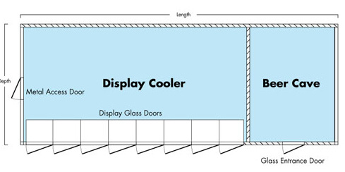 Beverage Cold Storage Room for Supermarket with Glass Door