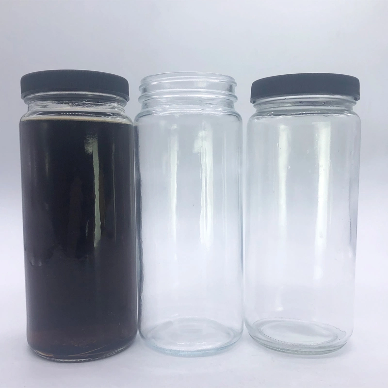 16oz Long Thin Round Shape Glass Jar for Food Storage Fruit Tea Glass Bottle