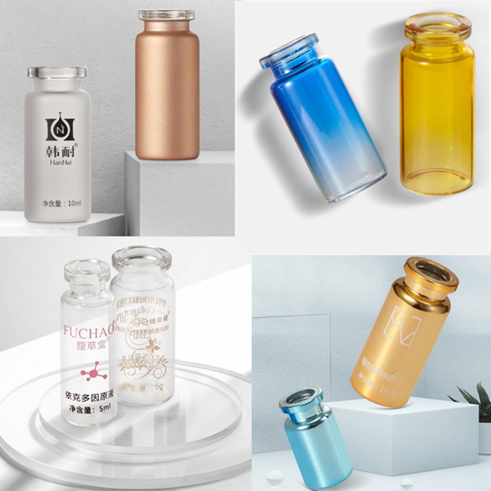 Small Clear Glass Bottles Glass Vial with Lid