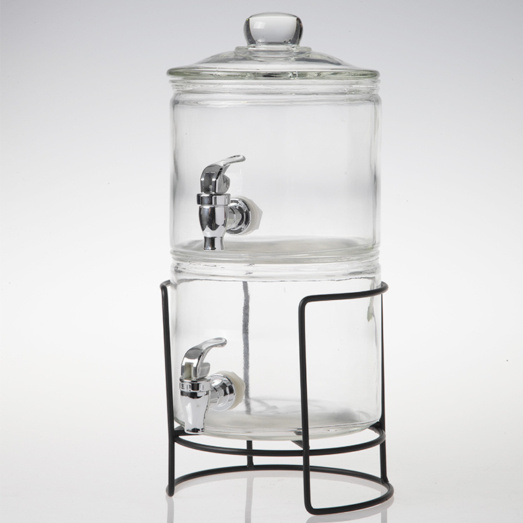 Cheap Double Glass Drink Dispenser with Stand Wholesale