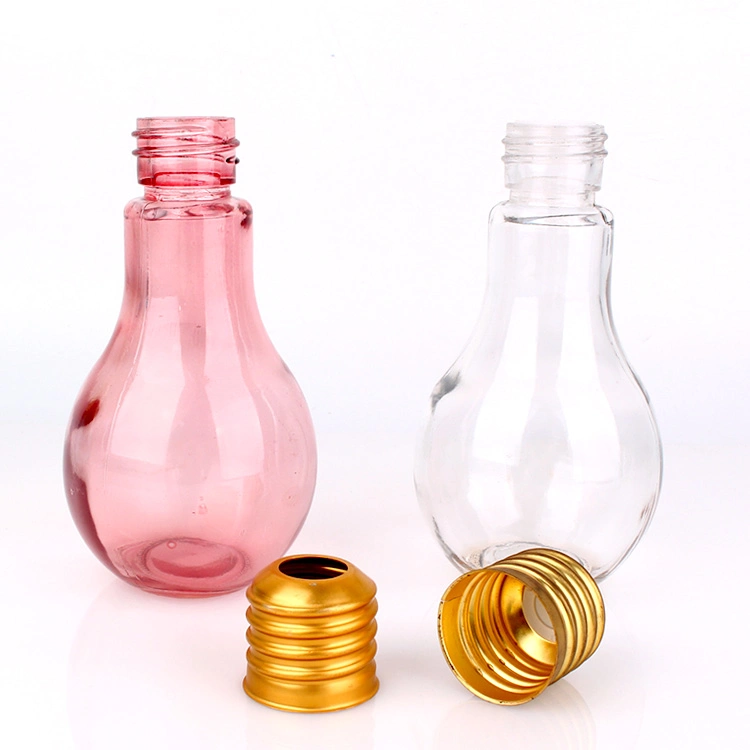 Creative Colored Light Bulbs Glass Bottles for Candy Weddings Glass Juice Bottle