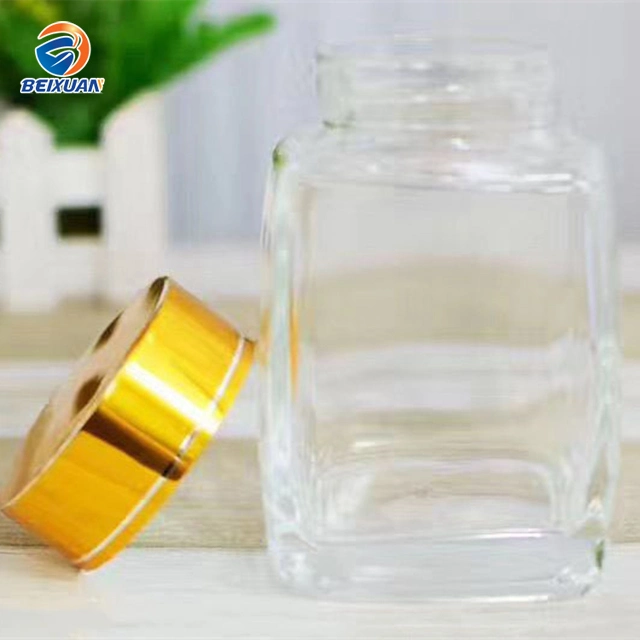 Wholesale 360ml Square Glass Jars with Plastic Cap or Metal Cap for Honey Buyers