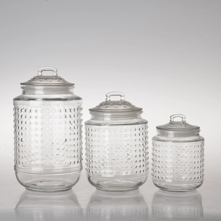 New Selling Transparent Airtight Glass Food Storage Jar Candy Cookie Glass Preserving Jar with Glass Lid