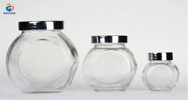 30ml, 180ml, 380ml, 480ml Hot Sale Storage Flat Drum Glass Jar Spice Jar