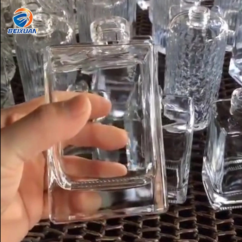 Wholesale 300ml Whisky Milk Tea Bottles Transparent Square Glass Bottles