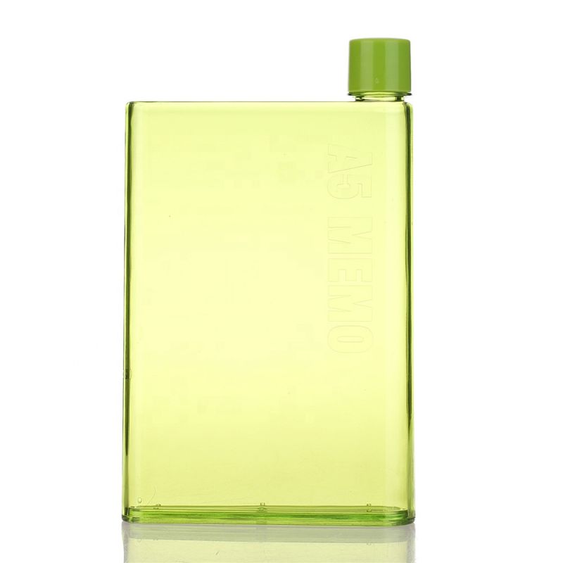 A5 Square Flat Plastic Notebook Drink Water Bottle Drink Cup A5 Notebook Water Bottle
