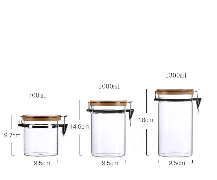 Borosilicate Glass Storage Jars with Airtight Locking Clamp Lids