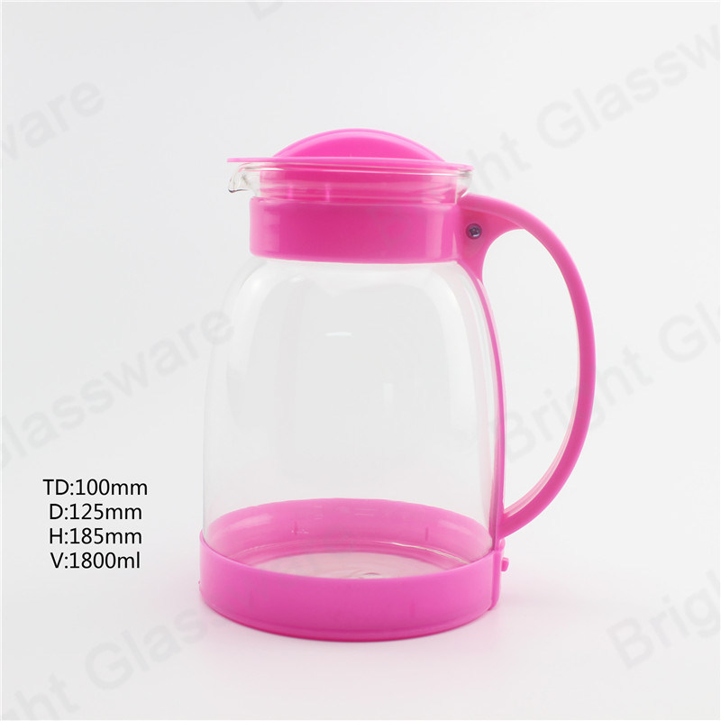 High Quality Kitchen Clear Glass Olive Oil Bottle with Plastic Handle