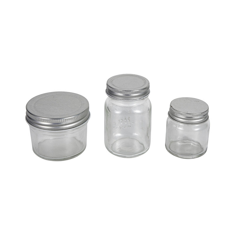 Square Glass Honey Jam Jar with Tin Plate Cap