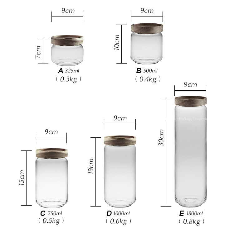 Pyrex Borosilicate Glass Storage Jar with Sealed Acacia Lid