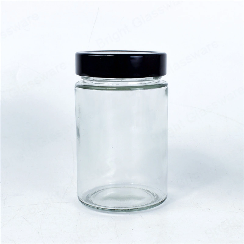 180ml 380ml Food Storage Glass Jar with Tall Cover Metal Lid