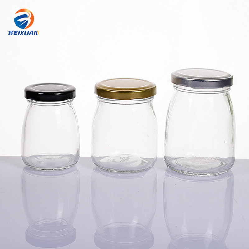 Pudding Bottle Jelly Yogurt Glass Bottle with Tinplate Lid