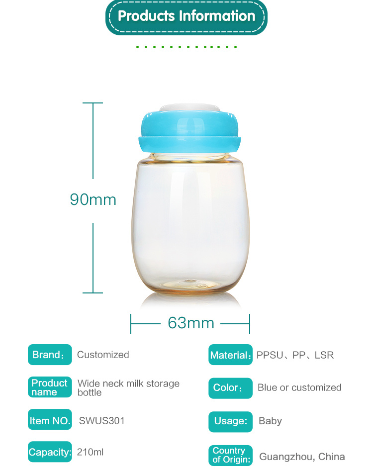 PPSU Breast Milk Bottle Infant Feeding Wide Neck Storage Bottle