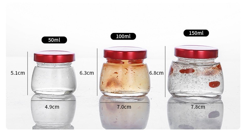 Bird's Nest Jar Pudding Bottle Milk Yogurt Bottle Glass Jars with Metal Lid