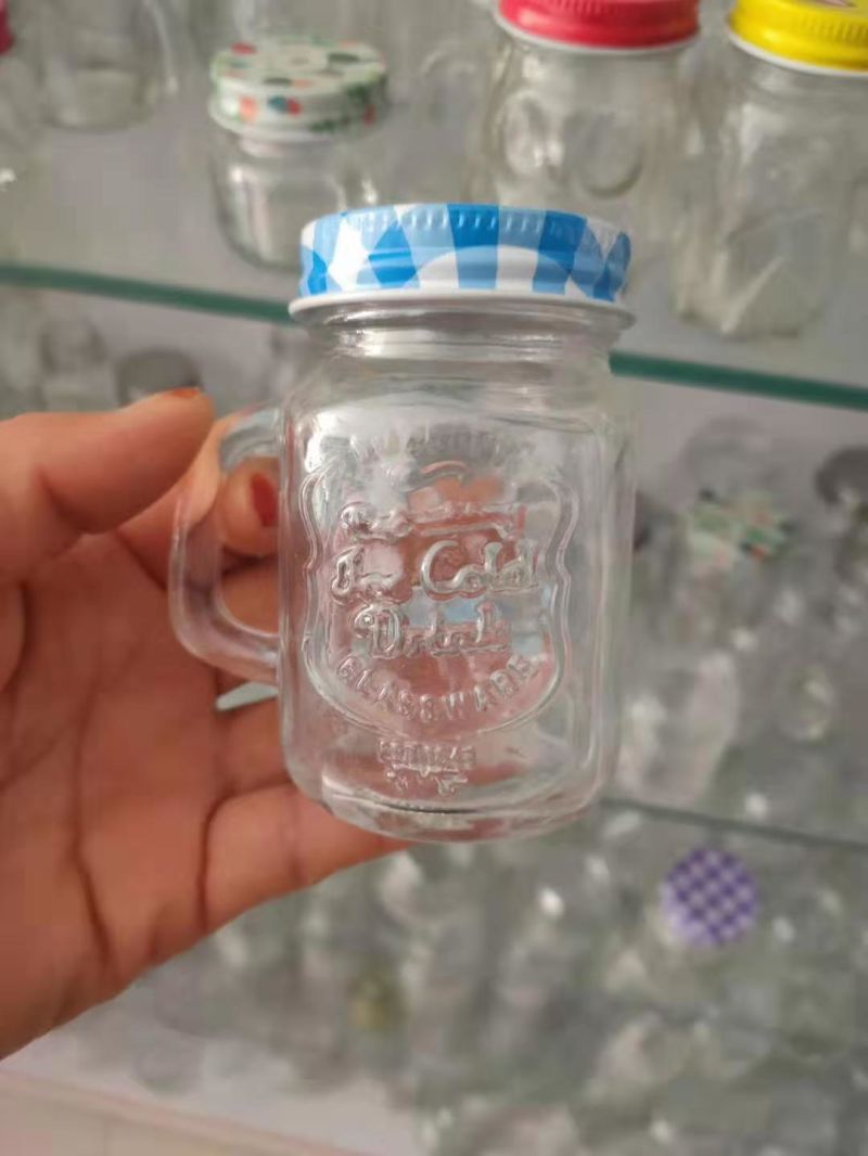 Square Mini Glass Mason Jar for Coconut Jam with Metal Screw Lid