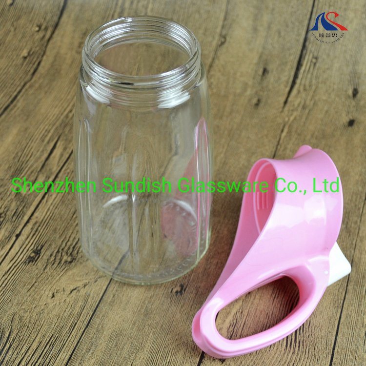 7PCS Glass Water Drinking Jar Set with Plastic Lid