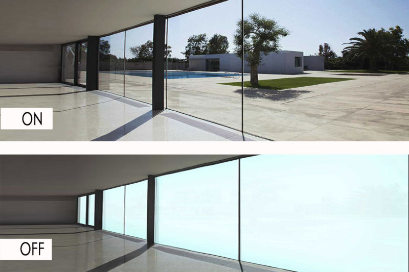 Clear to Frosted Switchable Smart Glass for Keeping Privacy