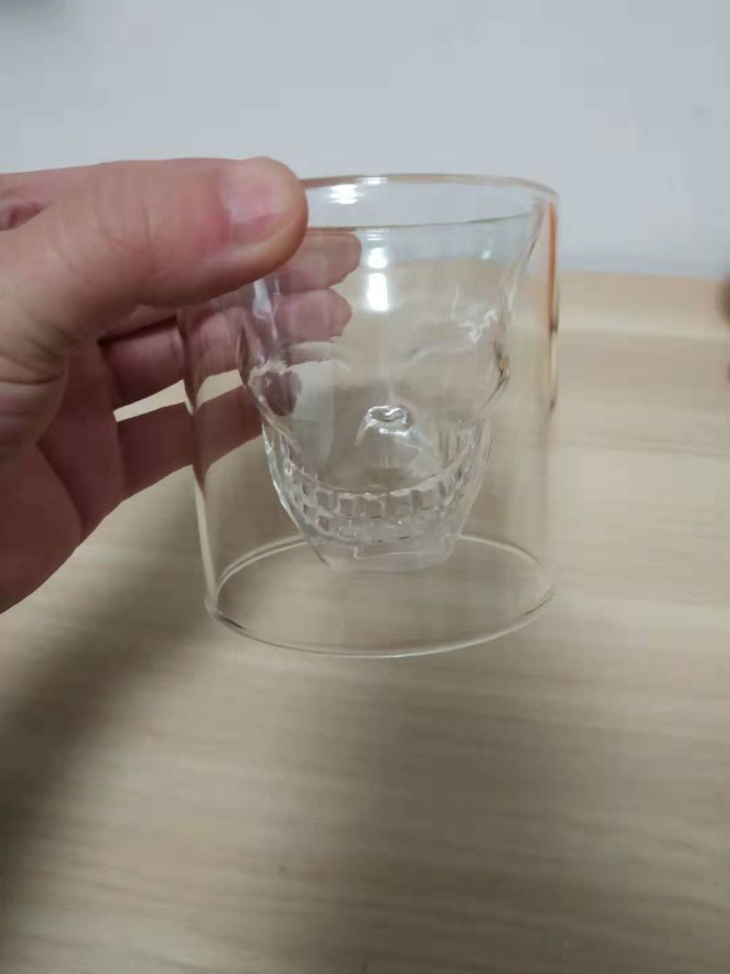 250ml Skull Design Glass Cup for Whisky and Liquor