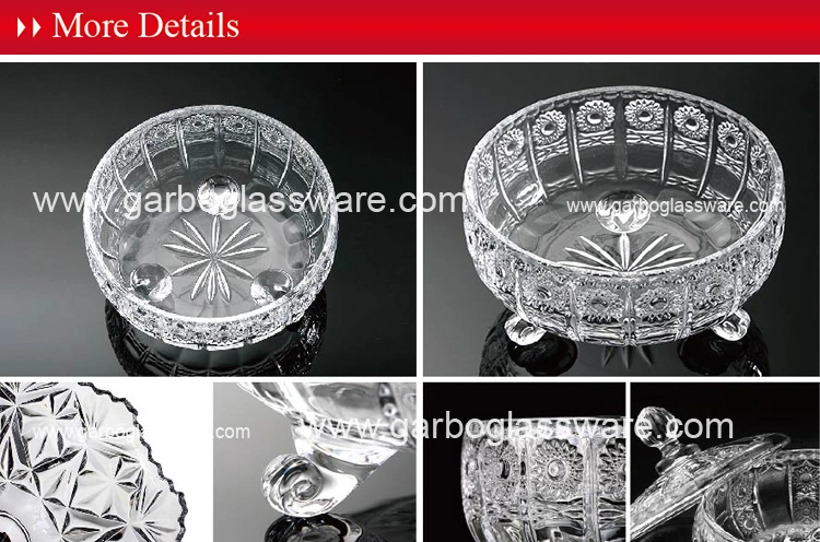 5 Inch New Design Glass Sugar Jar, Candy Jar, Candle Holder (GB1894LX-2)