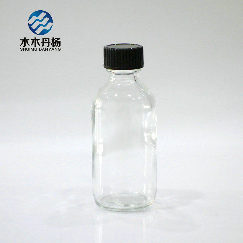 Transparent 4oz Boston Glass Bottle Essential Oil Bottle for Cosmetic