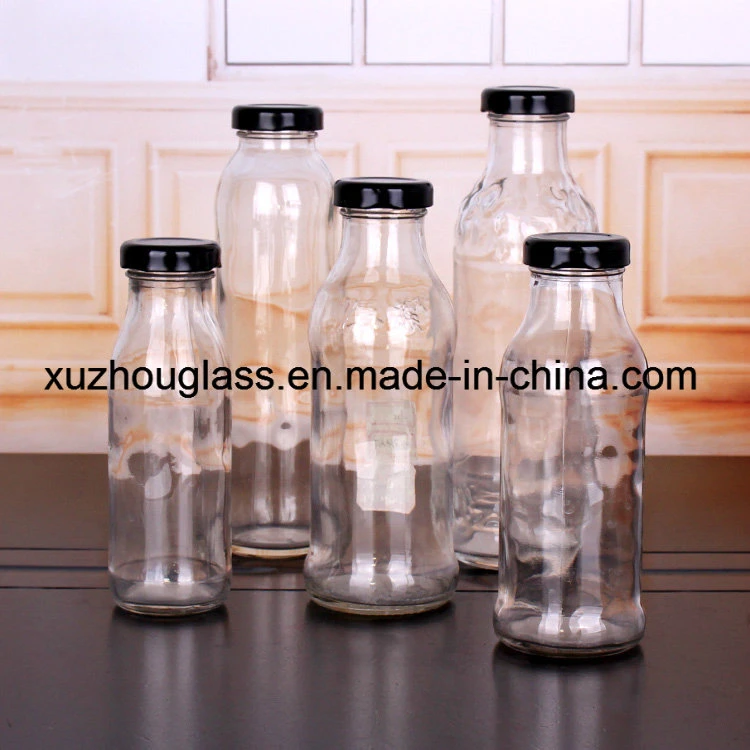 300ml Clear Glass Bottles Juice Bottles with Tin Lid