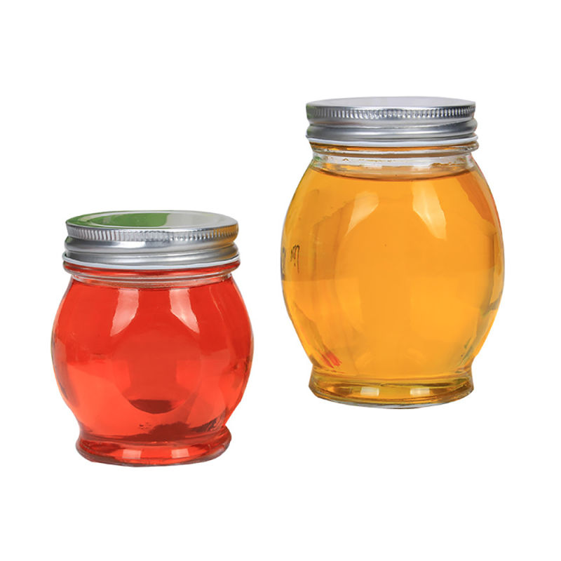 Hexagon Shaped Glass Honey Jar Food Storage Container