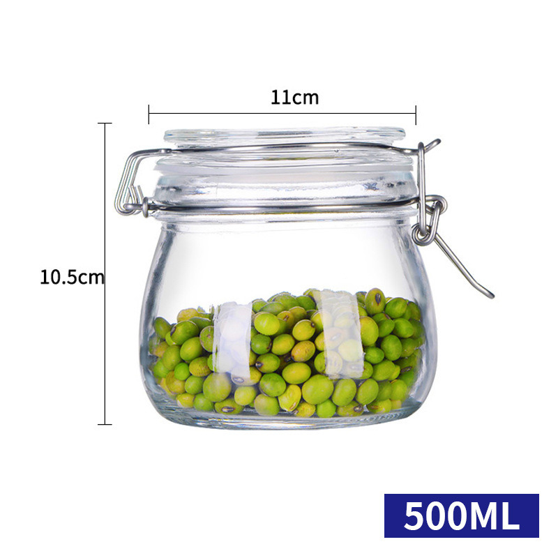 Airtight Glass Jars Food Container / Glass Jar with Sealing Top Lid